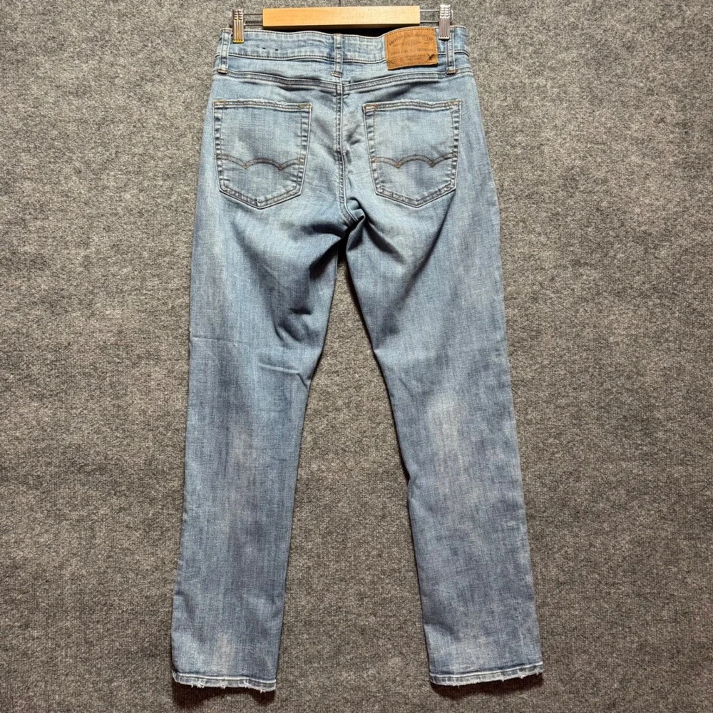 American Eagle Jeans 29x30 Slim Fit Mens‎ 360 Extreme Flex Light Wash Blue Denim